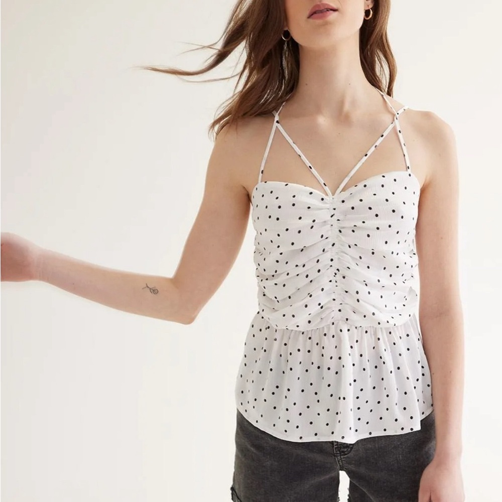 Sleeveless Peplum Top with Sweetheart Neckline